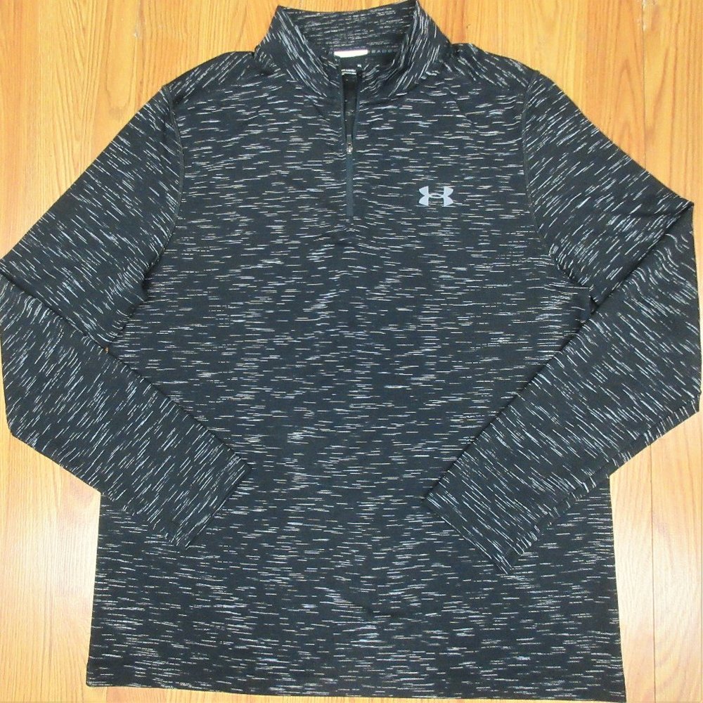 UNDER ARMOUR FITTED HEATGEAR LIGHTWEIGHT SHIRT/JACKET HEATHERED BLACK Sz XL